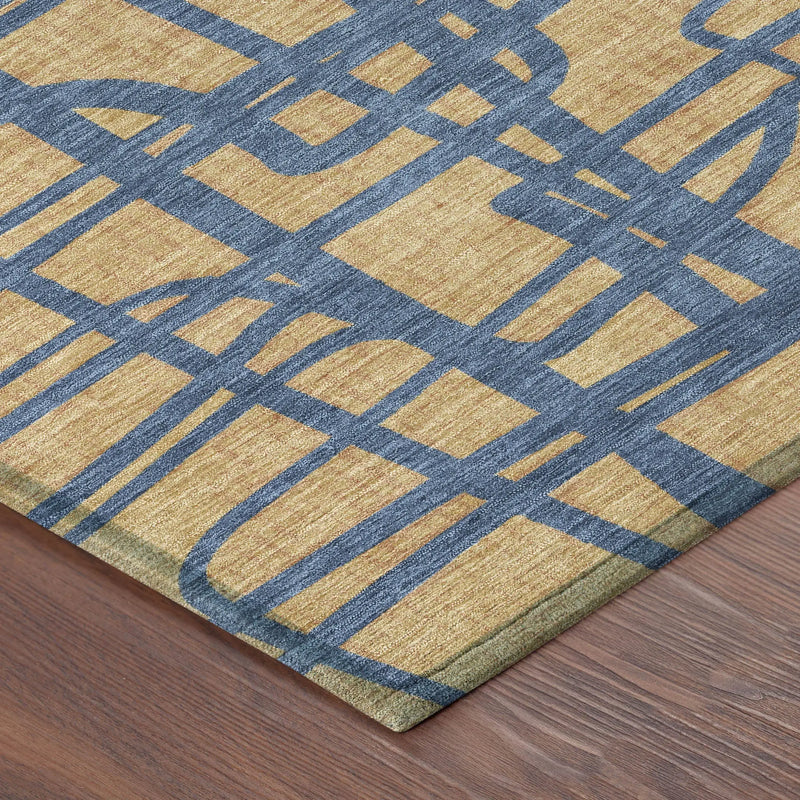 10' X 14' Gold And Copper Abstract Washable Indoor Outdoor Area Rug Homeroots Outdoor