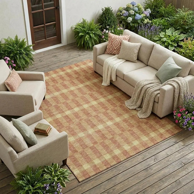 10' X 14' Gold And Copper Geometric Washable Indoor Outdoor Area Rug Homeroots Outdoor