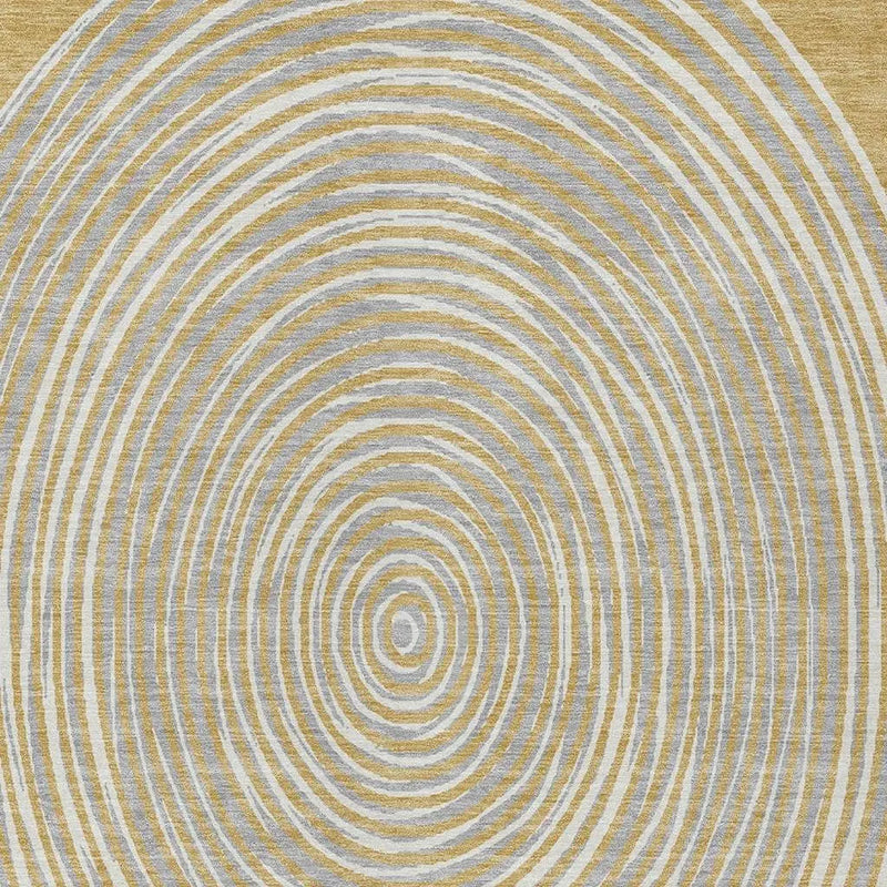 10' X 14' Gold And Ivory Geometric Washable Indoor Outdoor Area Rug Homeroots Outdoor