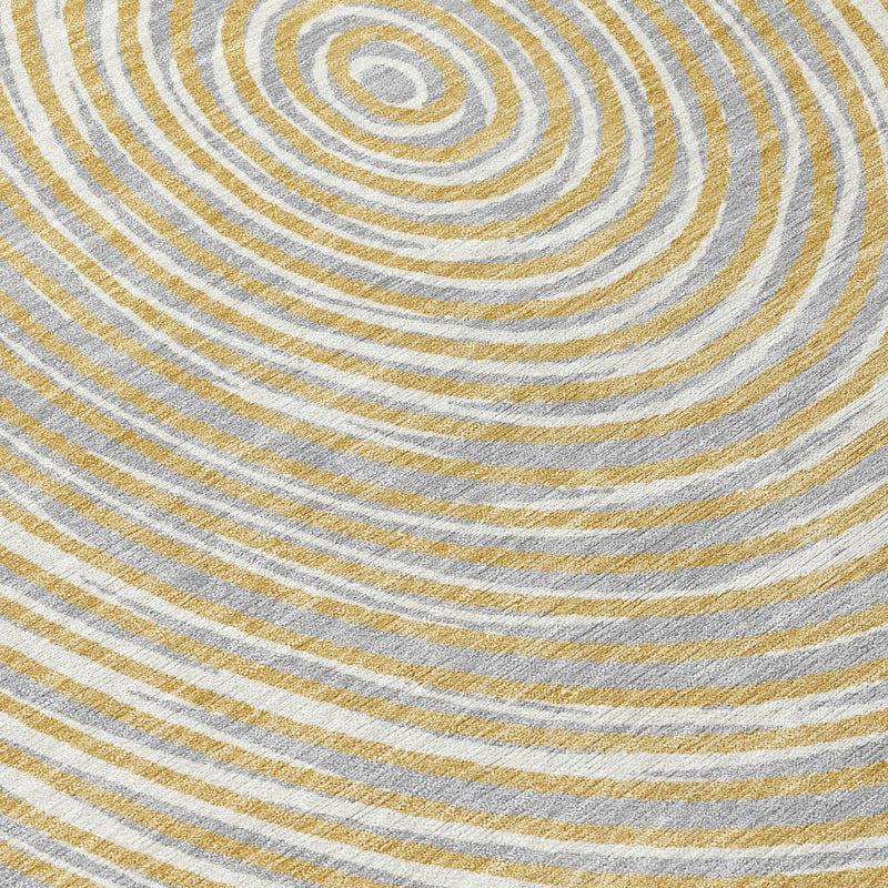 10' X 14' Gold And Ivory Geometric Washable Indoor Outdoor Area Rug Homeroots Outdoor