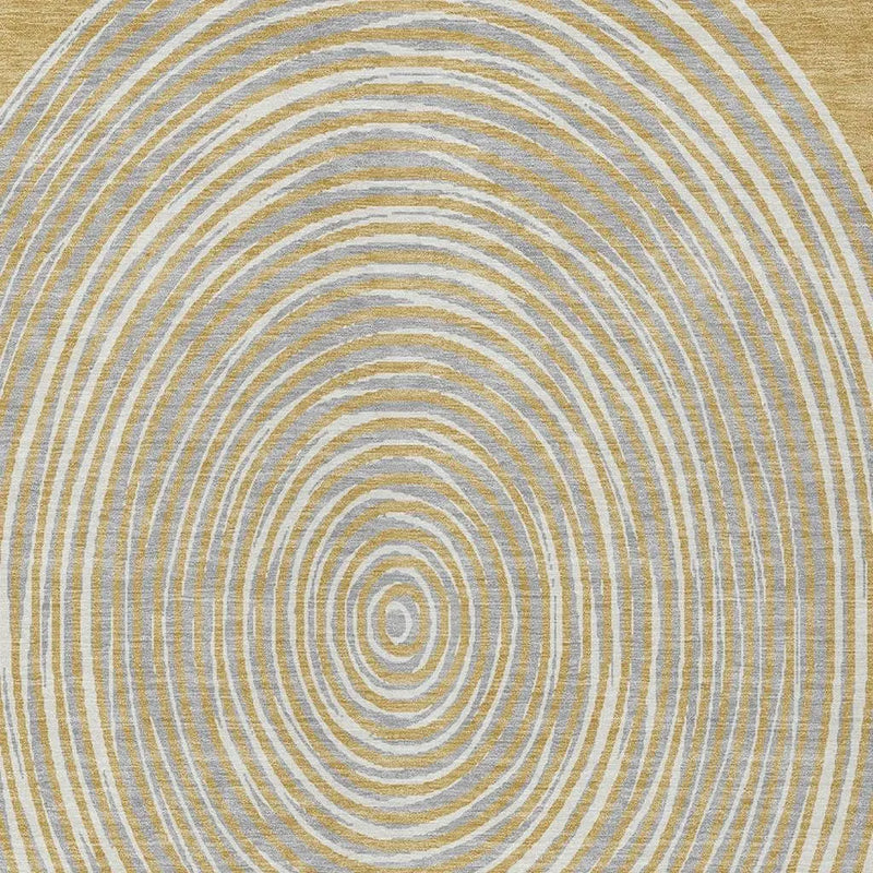 10' X 14' Gold And Ivory Geometric Washable Indoor Outdoor Area Rug Homeroots Outdoor