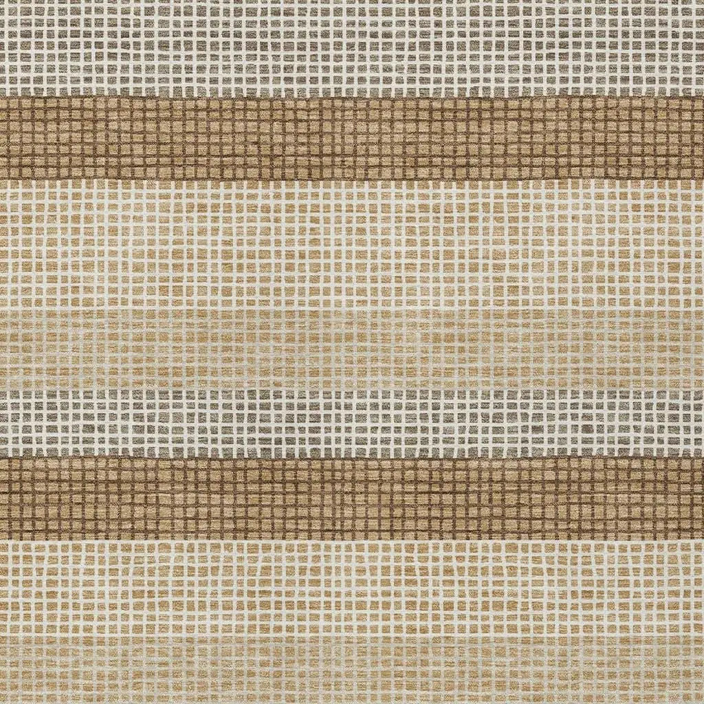 10' X 14' Gold And Ivory Striped Washable Indoor Outdoor Area Rug Homeroots Outdoor