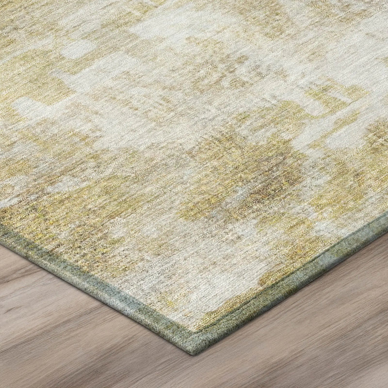 10' X 14' Gold And Linen Abstract Washable Indoor Outdoor Area Rug Homeroots Outdoor