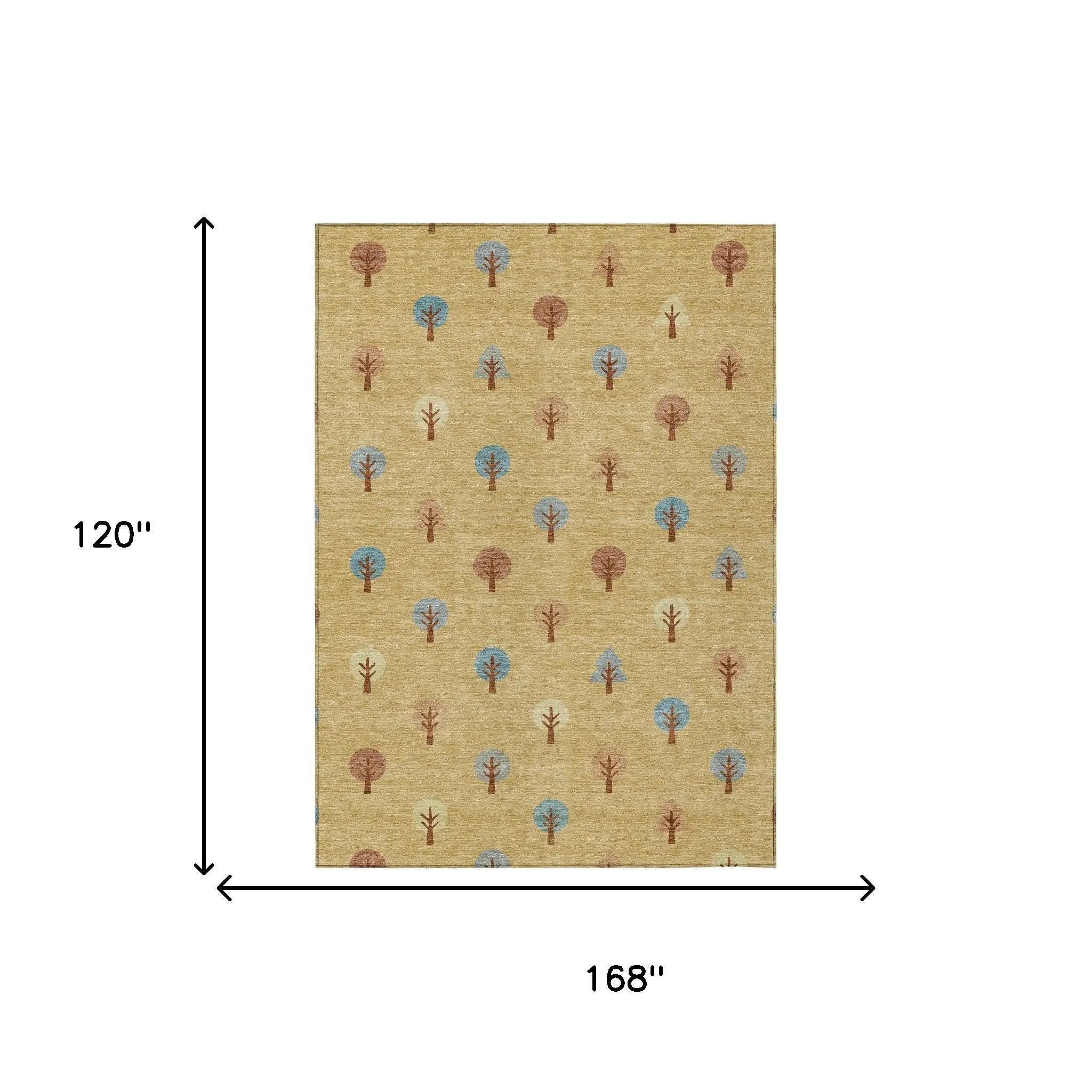 10' X 14' Gold And Orange Geometric Washable Indoor Outdoor Area Rug Homeroots Outdoor