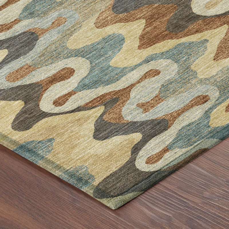 10' X 14' Gold And Wheat Abstract Washable Indoor Outdoor Area Rug Homeroots Outdoor