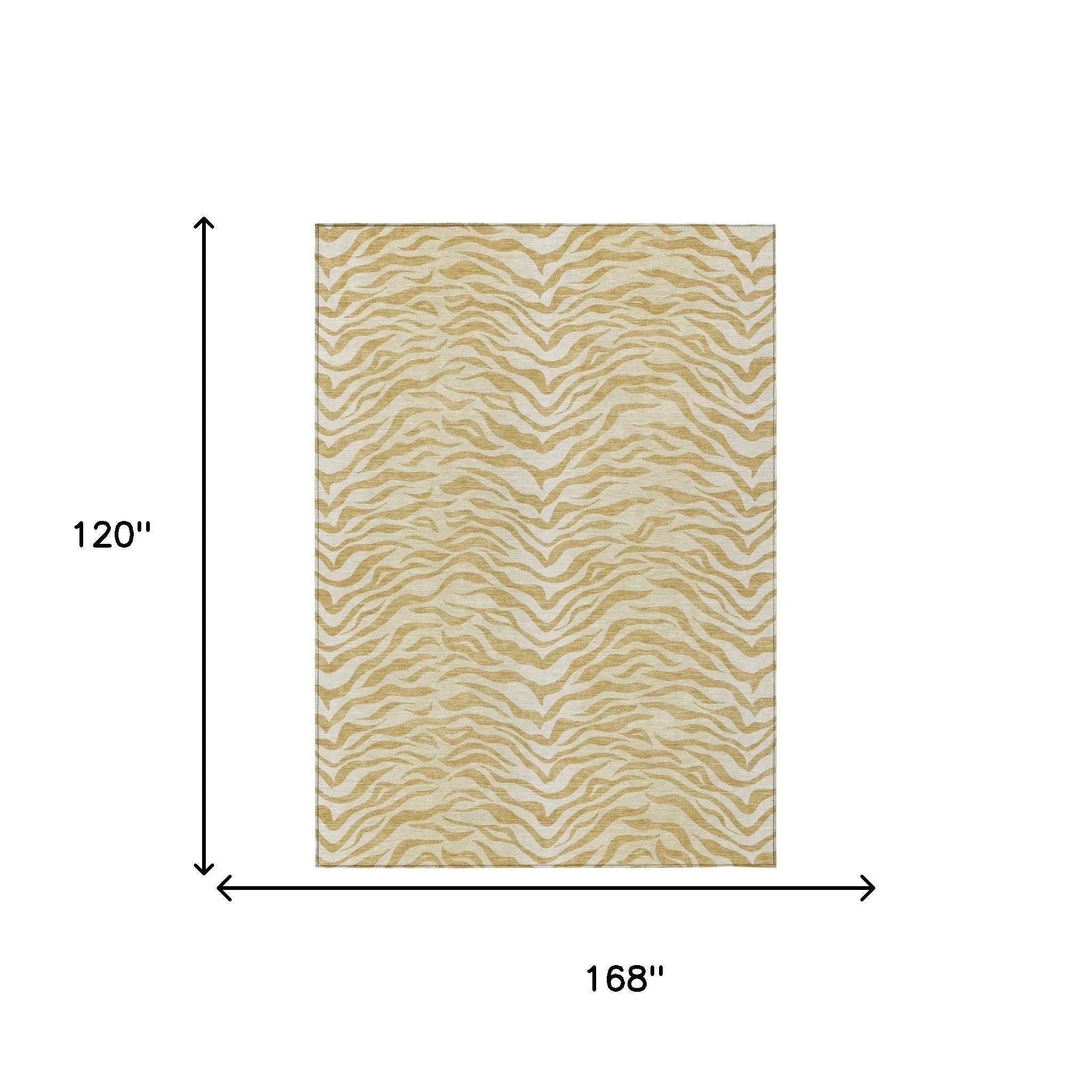 10' X 14' Gold And Wheat Animal Print Washable Indoor Outdoor Area Rug Homeroots Outdoor