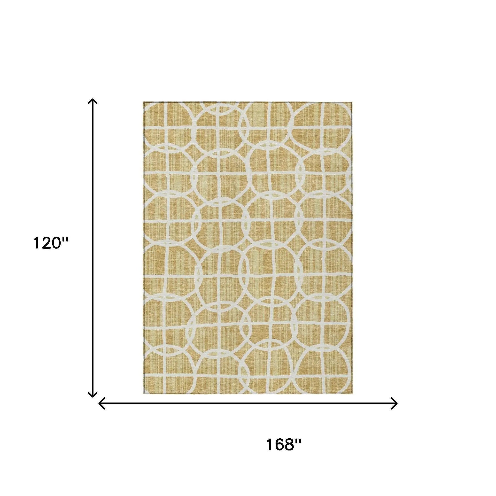 10' X 14' Gold And Wheat Geometric Washable Indoor Outdoor Area Rug Homeroots Outdoor