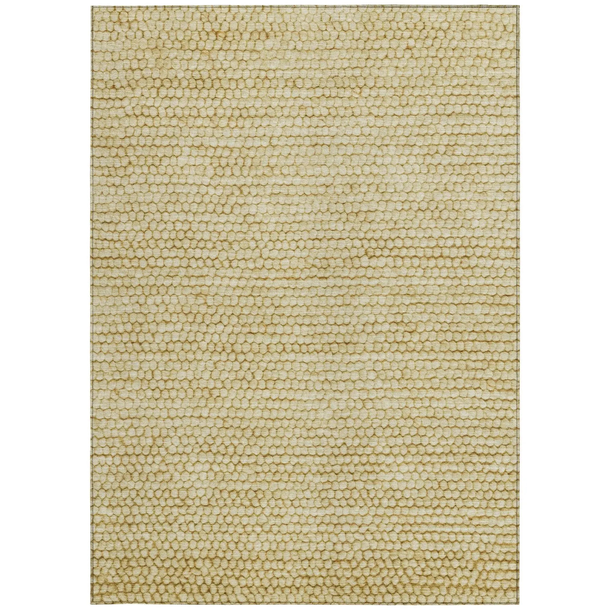 10' X 14' Gold And Wheat Striped Washable Indoor Outdoor Area Rug Homeroots Outdoor