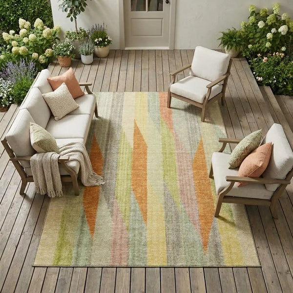 10' X 14' Gold And Wheat Striped Washable Indoor Outdoor Area Rug Homeroots Outdoor