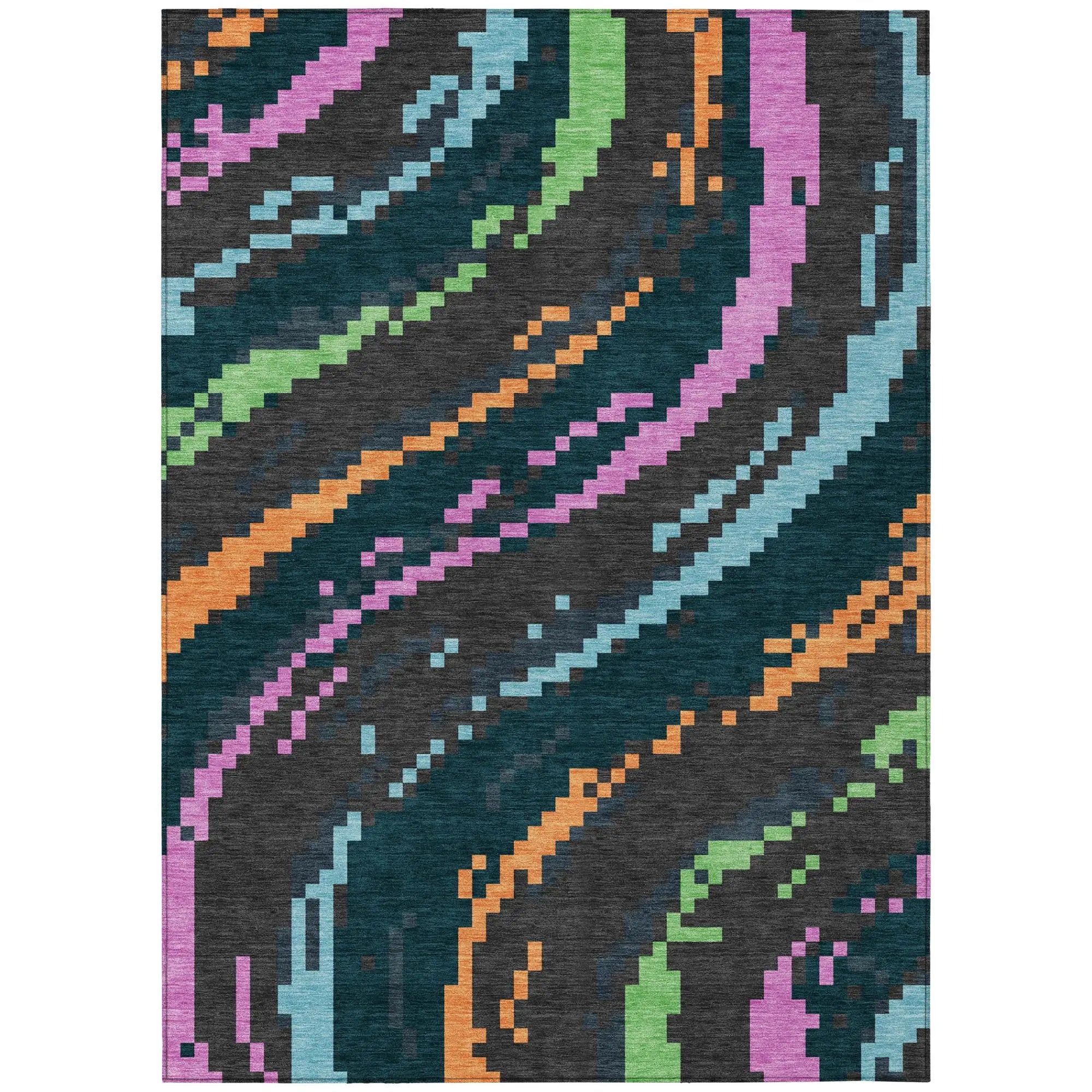 10' X 14' Graphite And Gray Abstract Washable Indoor Outdoor Area Rug Homeroots Outdoor