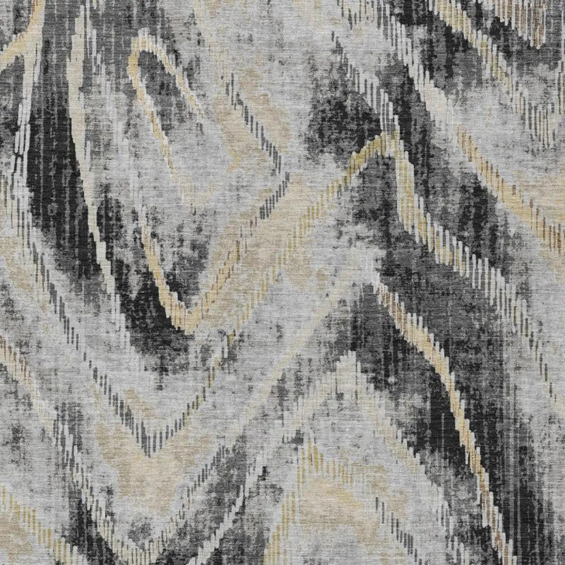 10' X 14' Graphite And Gray Abstract Washable Indoor Outdoor Area Rug Homeroots Outdoor
