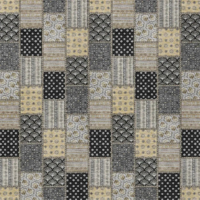 10' X 14' Graphite And Gray Patchwork Washable Indoor Outdoor Area Rug Homeroots Outdoor