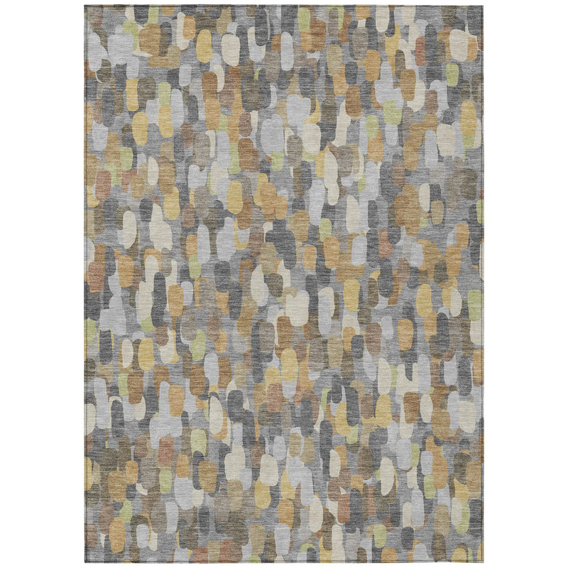 10' X 14' Gray And Beige Abstract Washable Indoor Outdoor Area Rug Homeroots Outdoor