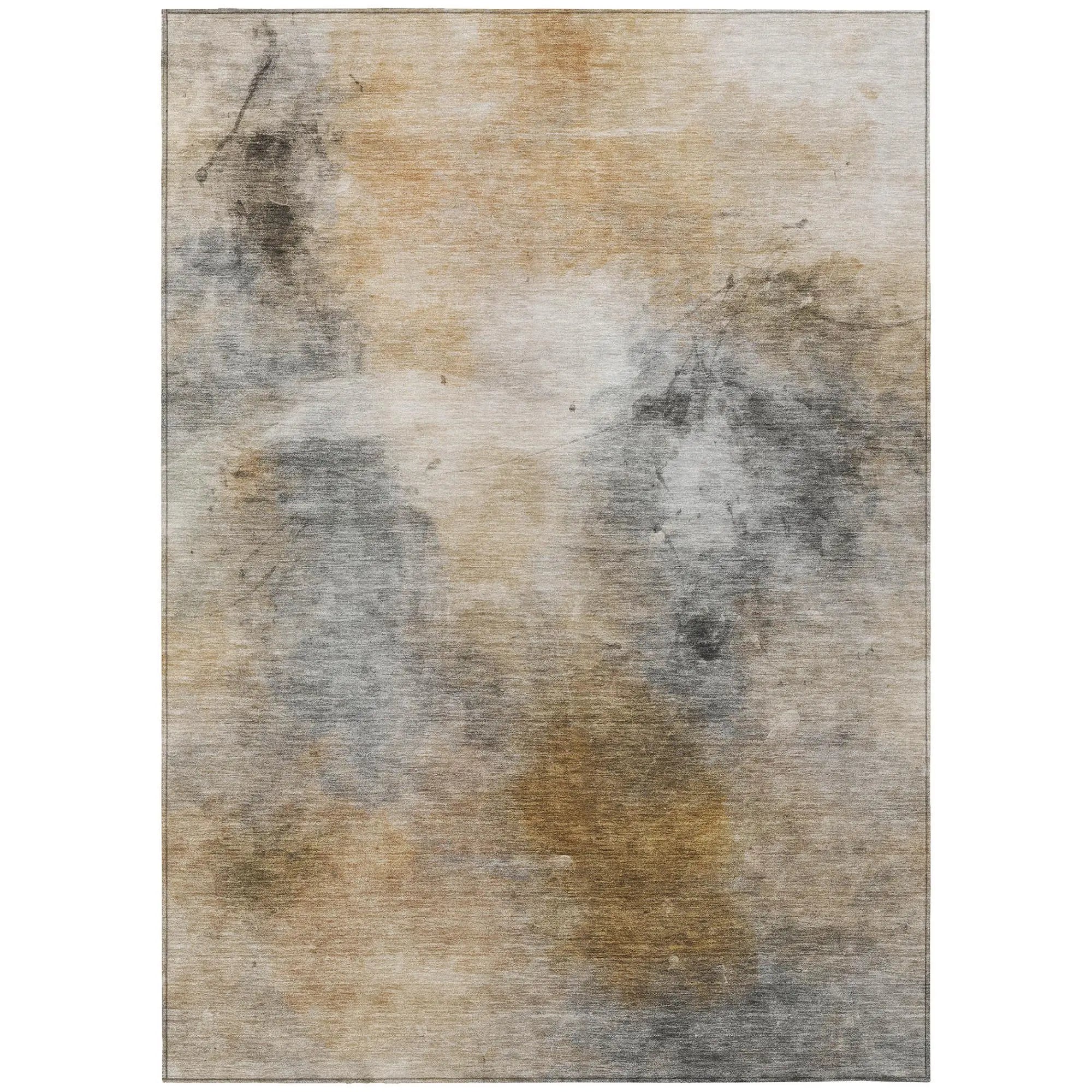 10' X 14' Gray And Beige Abstract Washable Indoor Outdoor Area Rug Homeroots Outdoor