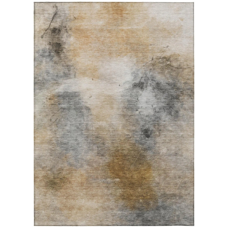 10' X 14' Gray And Beige Abstract Washable Indoor Outdoor Area Rug Homeroots Outdoor