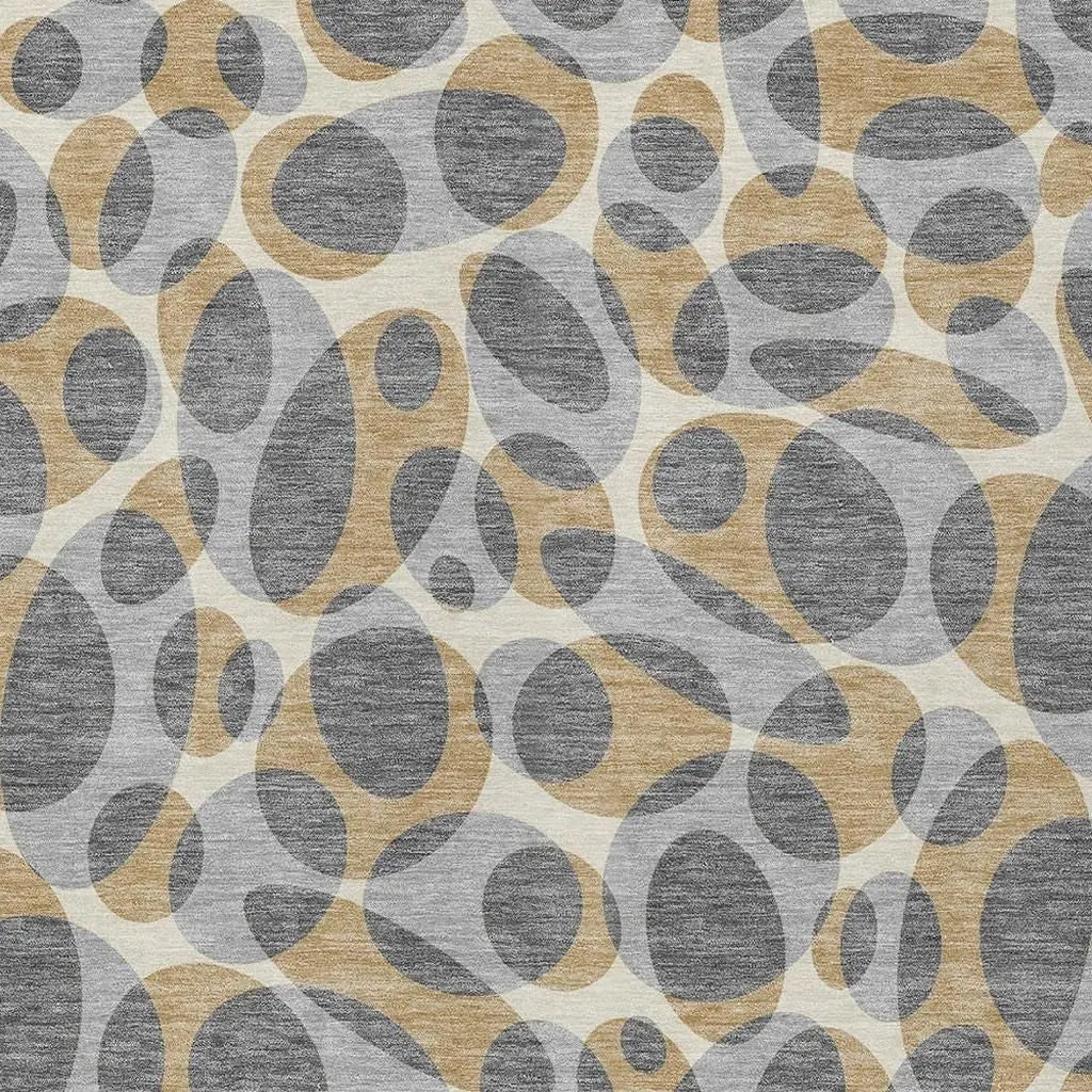 10' X 14' Gray And Beige Abstract Washable Indoor Outdoor Area Rug Homeroots Outdoor
