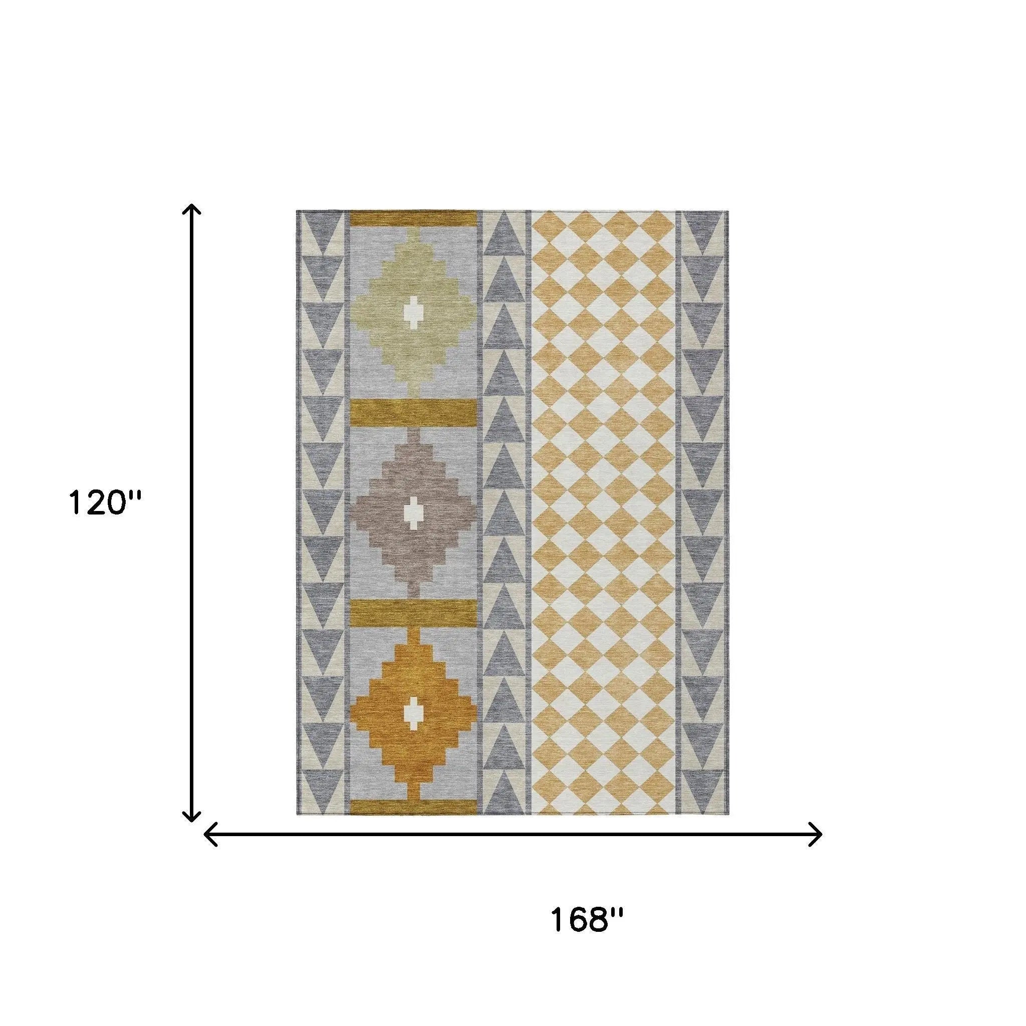 10' X 14' Gray And Beige Southwestern Washable Indoor Outdoor Area Rug Homeroots Outdoor