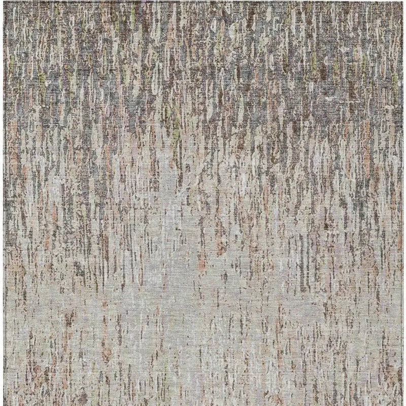 10' X 14' Gray And Beige Striped Washable Indoor Outdoor Area Rug Homeroots Outdoor