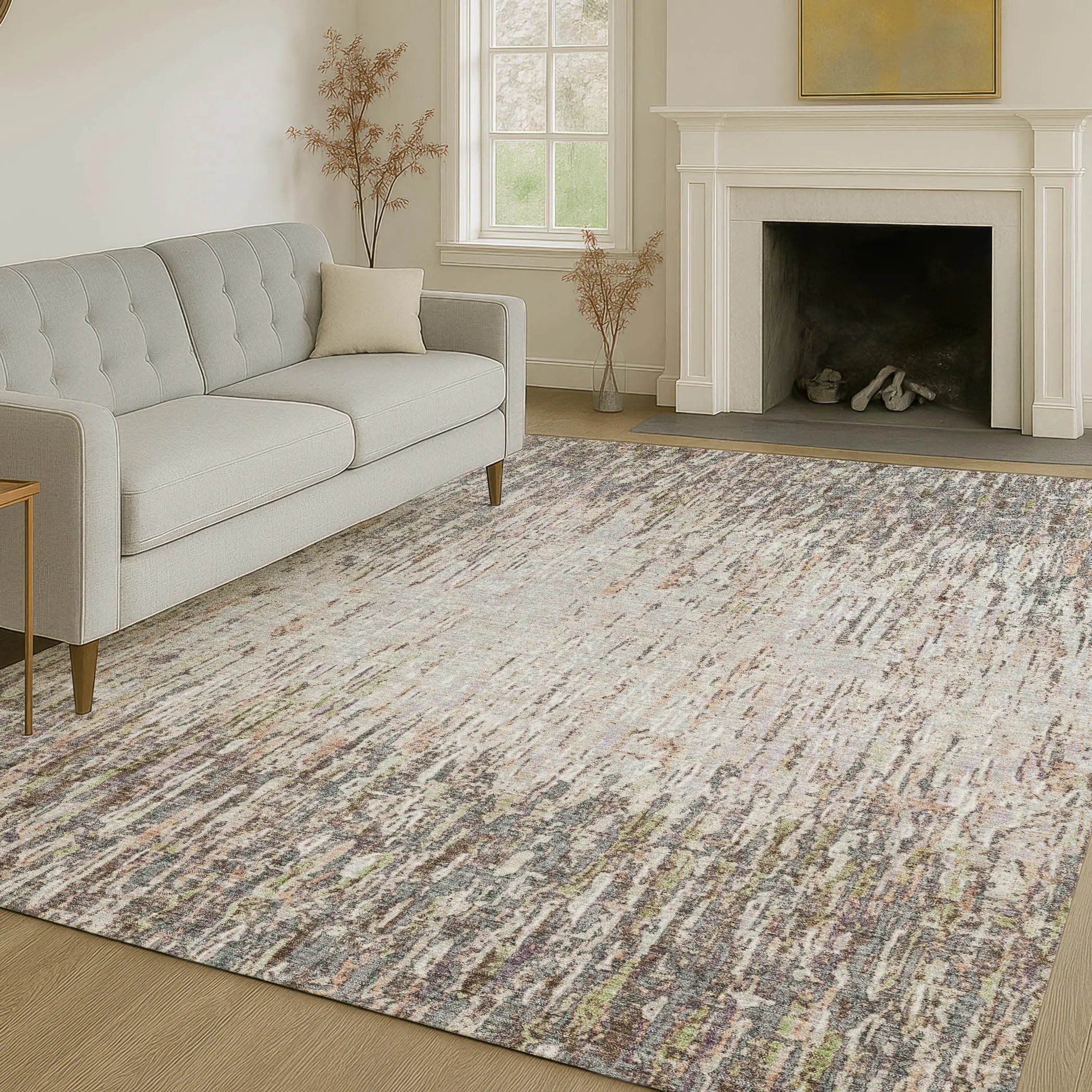 10' X 14' Gray And Beige Striped Washable Indoor Outdoor Area Rug Homeroots Outdoor