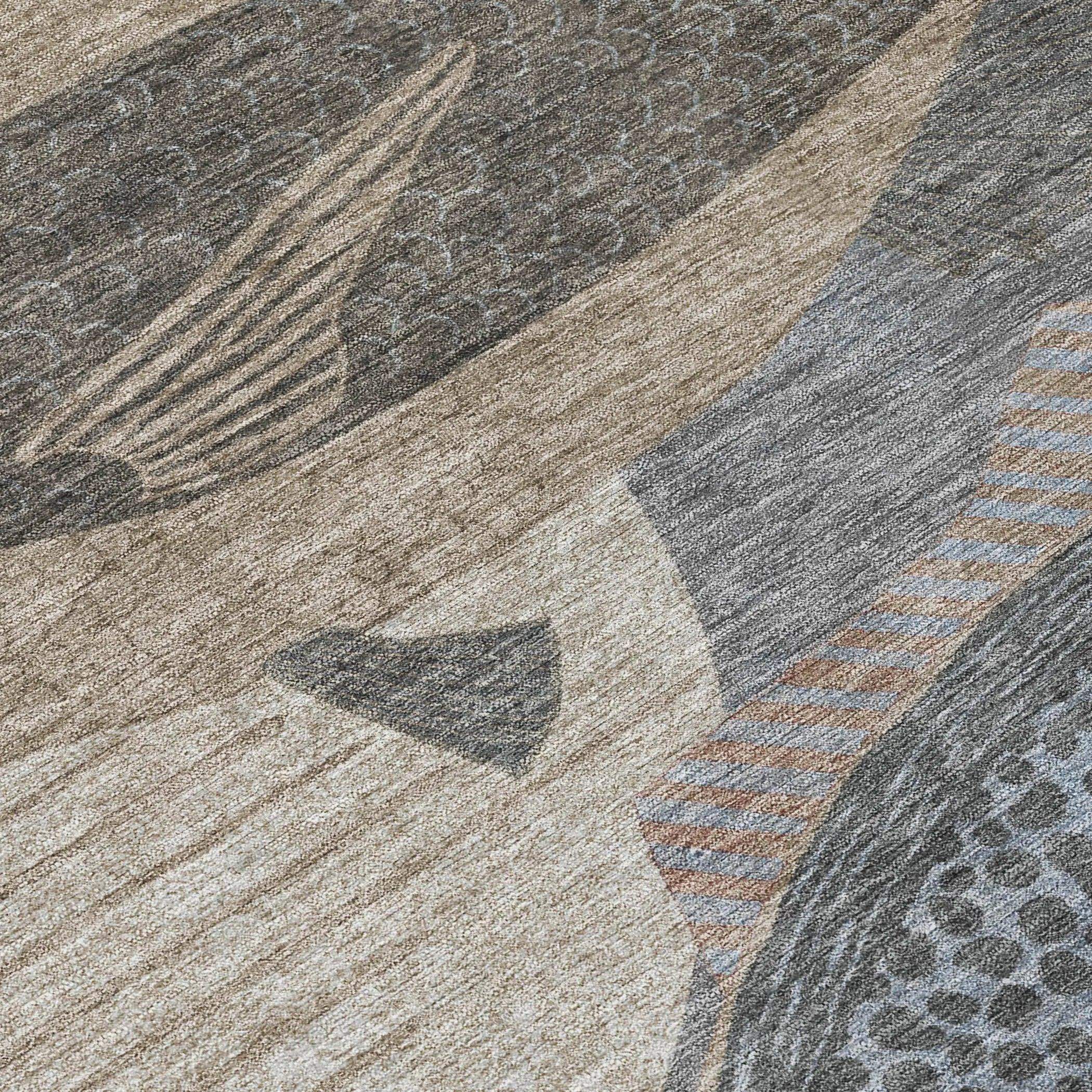 10' X 14' Gray And Beige Tropical Fish Washable Indoor Outdoor Area Rug Homeroots Outdoor