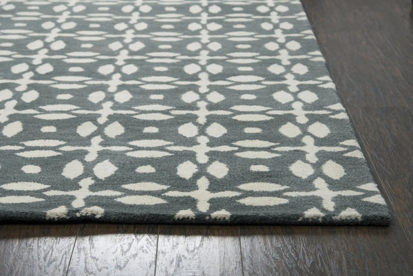 10' X 14' Gray And Beige Wool Geometric Hand Tufted Area Rug Homeroots Home Decor