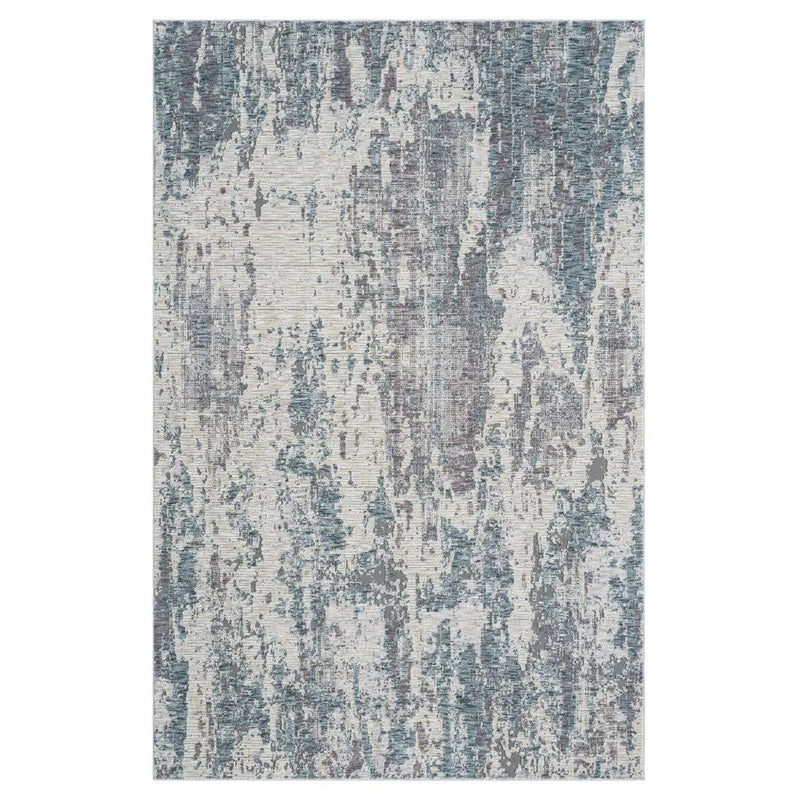 10' X 14' Gray And Blue Abstract Washable Area Rug Homeroots Home Decor