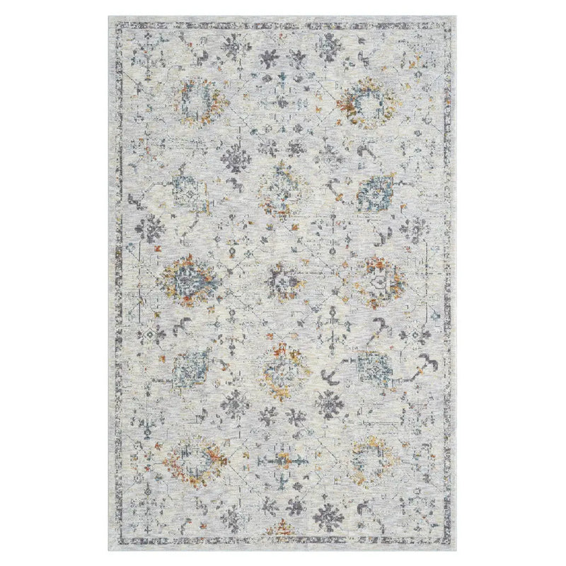 10' X 14' Gray And Blue Floral Area Rug Homeroots Home Decor