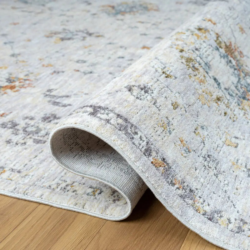10' X 14' Gray And Blue Floral Area Rug Homeroots Home Decor