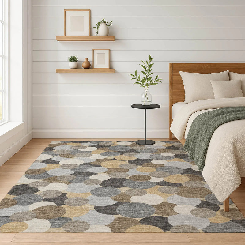 10' X 14' Gray And Chocolate Geometric Washable Indoor Outdoor Area Rug Homeroots Outdoor
