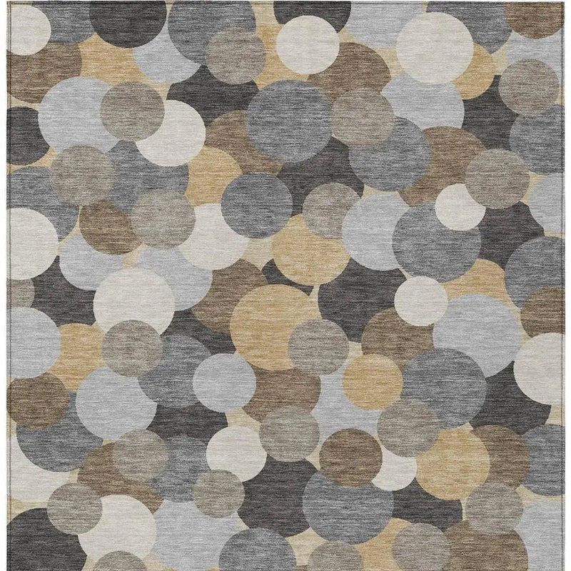 10' X 14' Gray And Chocolate Geometric Washable Indoor Outdoor Area Rug Homeroots Outdoor