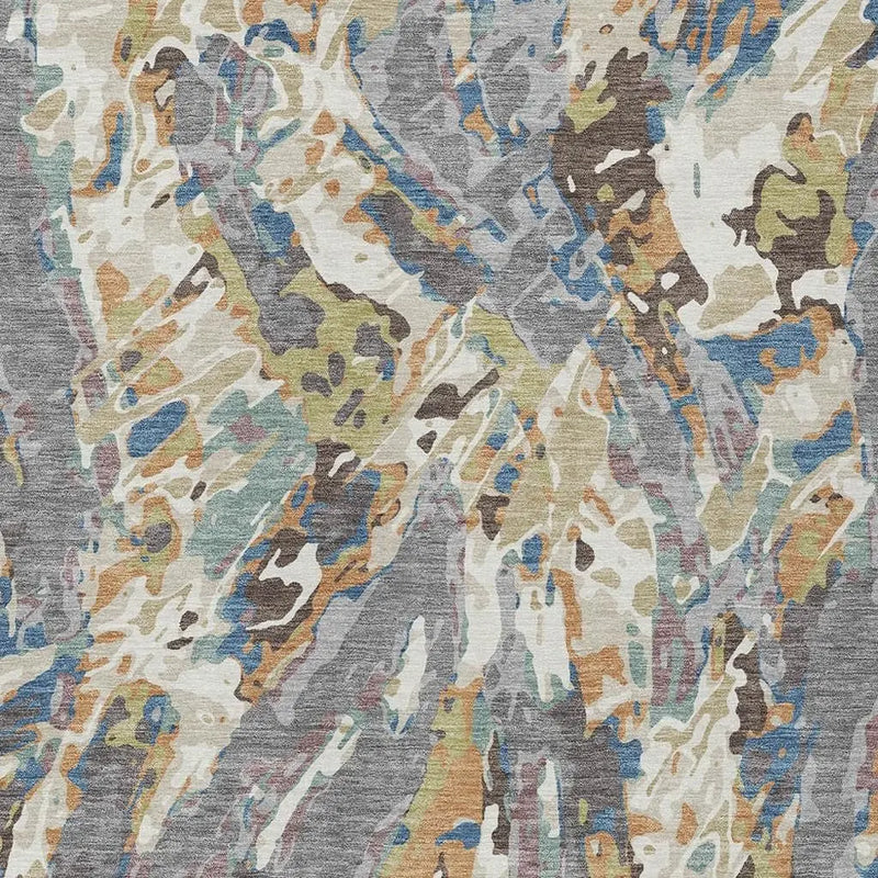 10' X 14' Gray And Copper Abstract Washable Indoor Outdoor Area Rug Homeroots Outdoor