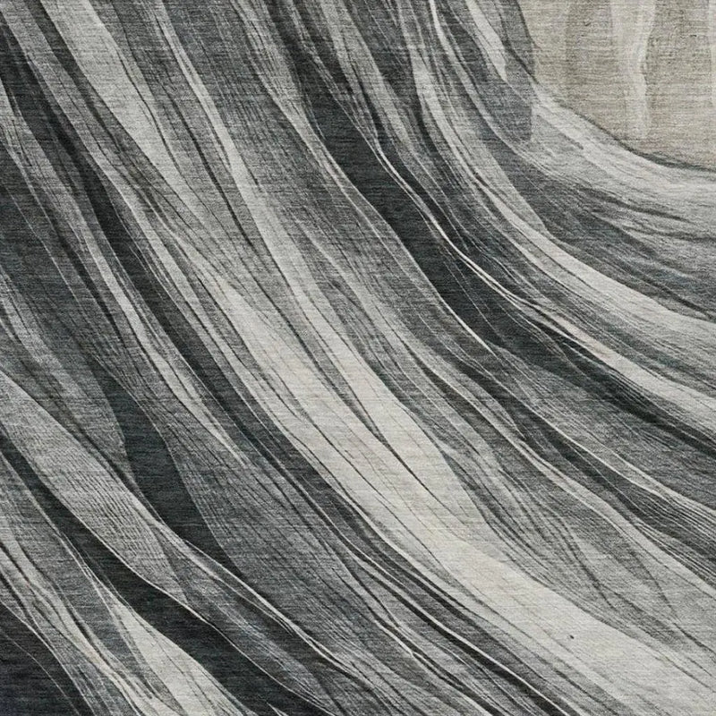 10' X 14' Gray And Graphite Abstract Washable Indoor Outdoor Area Rug Homeroots Outdoor