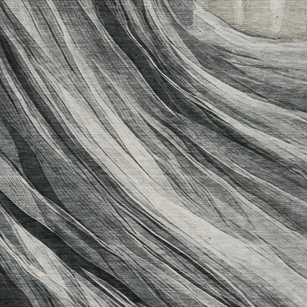 10' X 14' Gray And Graphite Abstract Washable Indoor Outdoor Area Rug Homeroots Outdoor