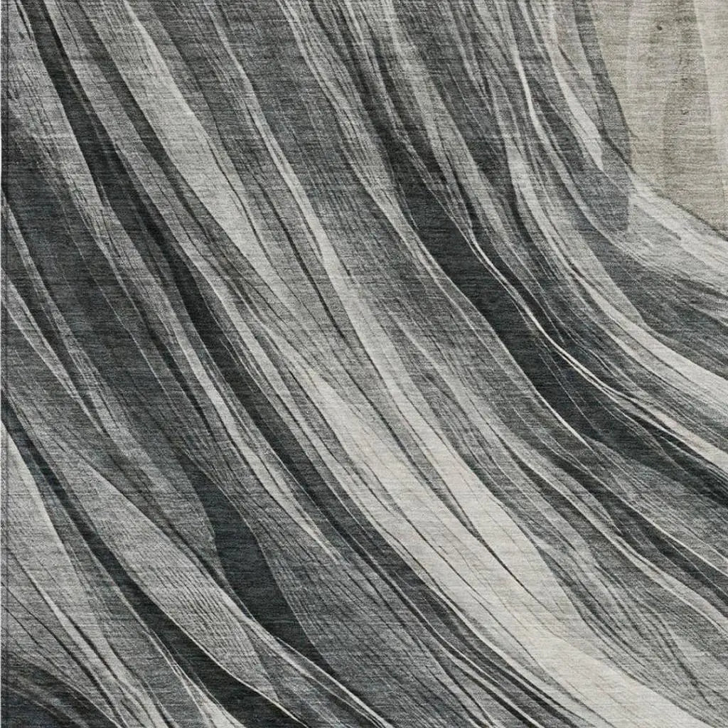 10' X 14' Gray And Graphite Abstract Washable Indoor Outdoor Area Rug Homeroots Outdoor