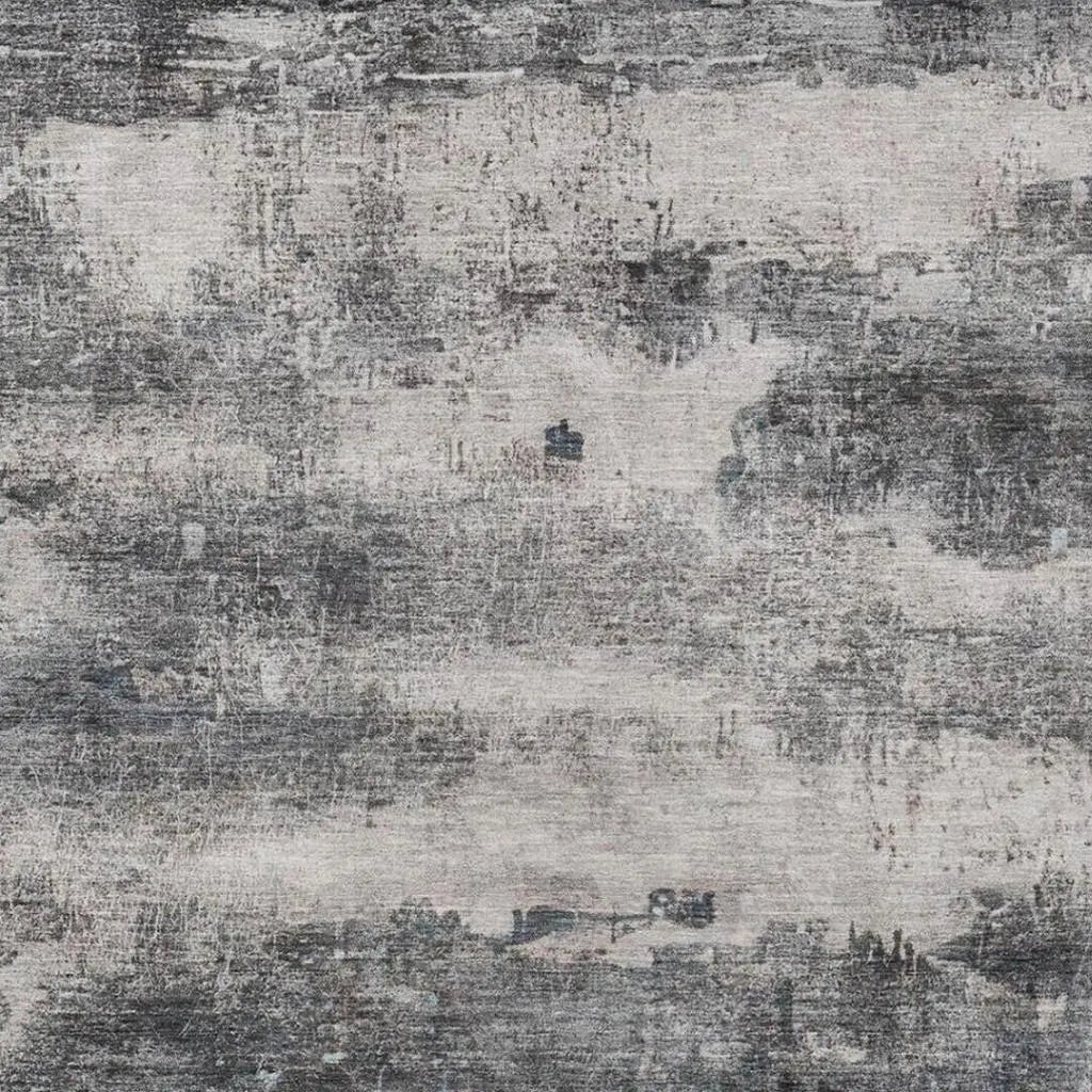 10' X 14' Gray And Graphite Abstract Washable Indoor Outdoor Area Rug Homeroots Outdoor