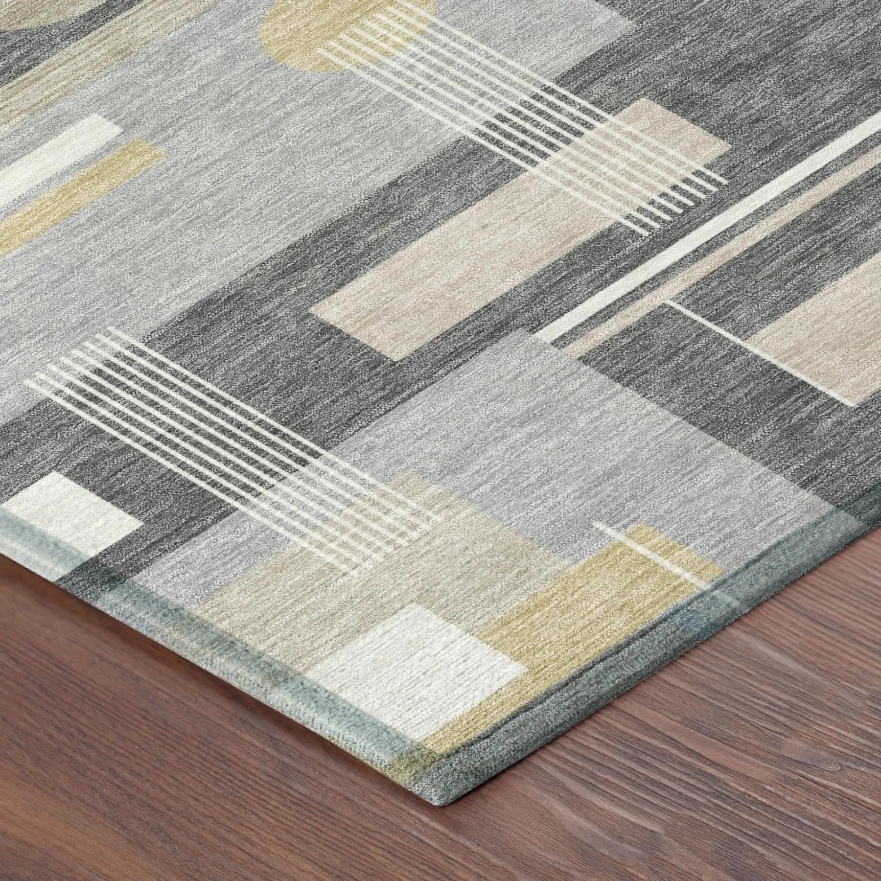 10' X 14' Gray And Graphite Geometric Washable Indoor Outdoor Area Rug Homeroots Outdoor