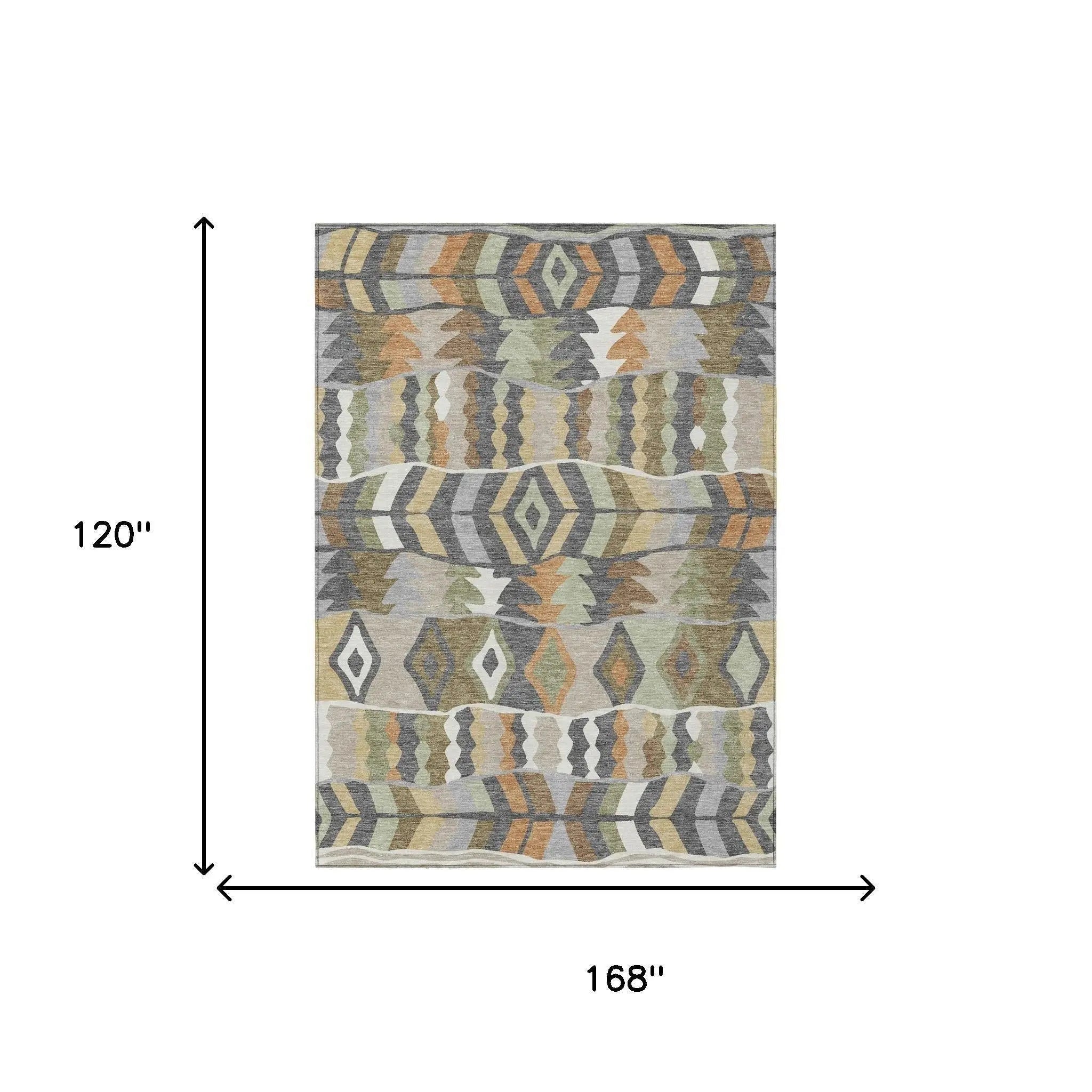 10' X 14' Gray And Graphite Geometric Washable Indoor Outdoor Area Rug Homeroots Outdoor