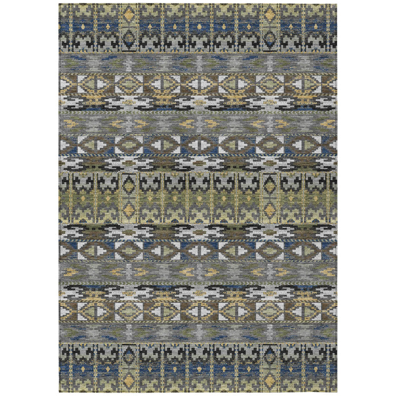 10' X 14' Gray And Graphite Geometric Washable Indoor Outdoor Area Rug Homeroots Outdoor
