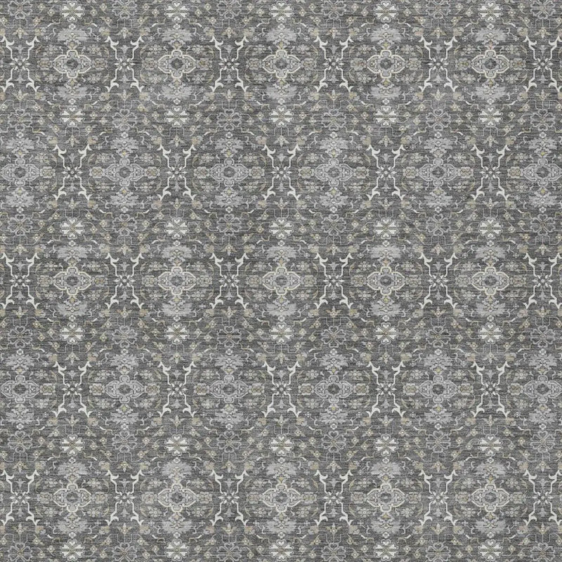 10' X 14' Gray And Graphite Oriental Washable Indoor Outdoor Area Rug Homeroots Outdoor