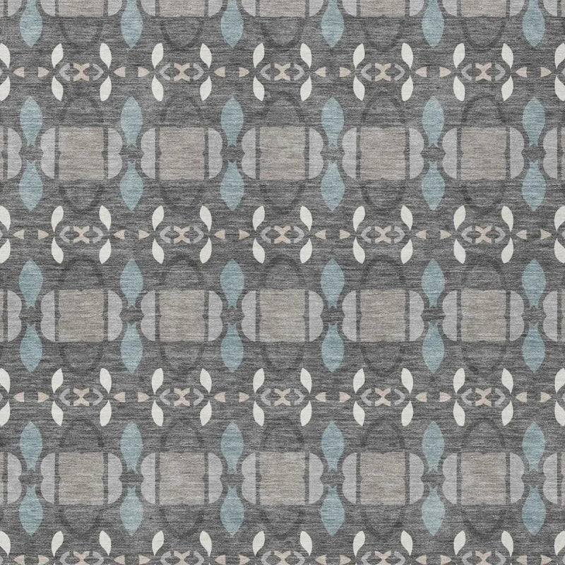 10' X 14' Gray And Graphite Striped Washable Indoor Outdoor Area Rug Homeroots Outdoor