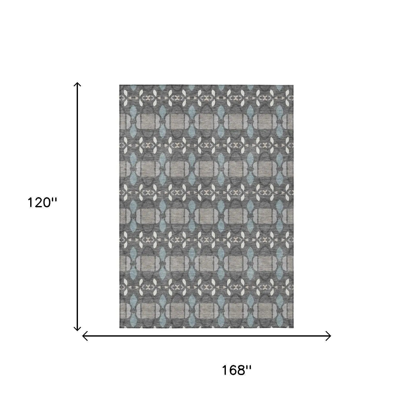 10' X 14' Gray And Graphite Striped Washable Indoor Outdoor Area Rug Homeroots Outdoor