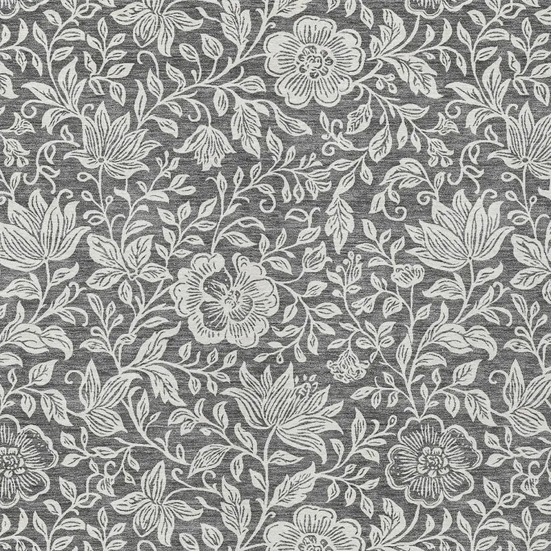 10' X 14' Gray And Ivory Floral Washable Indoor Outdoor Area Rug Homeroots Outdoor