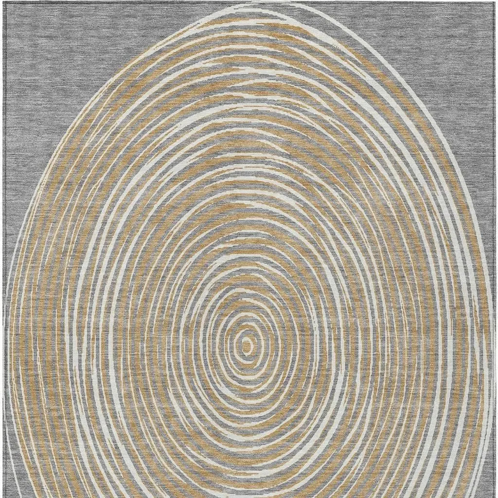 10' X 14' Gray And Ivory Geometric Washable Indoor Outdoor Area Rug Homeroots Outdoor