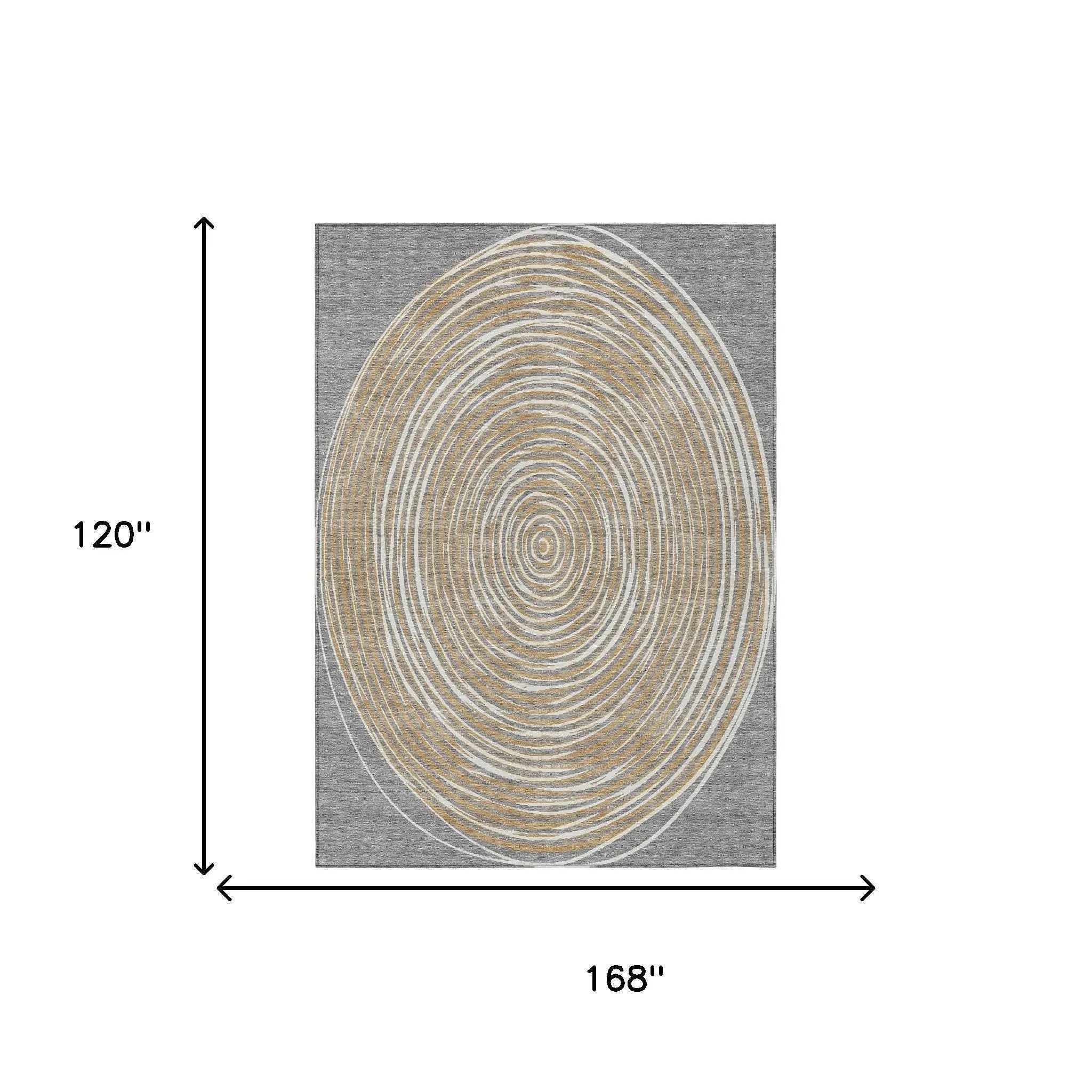 10' X 14' Gray And Ivory Geometric Washable Indoor Outdoor Area Rug Homeroots Outdoor