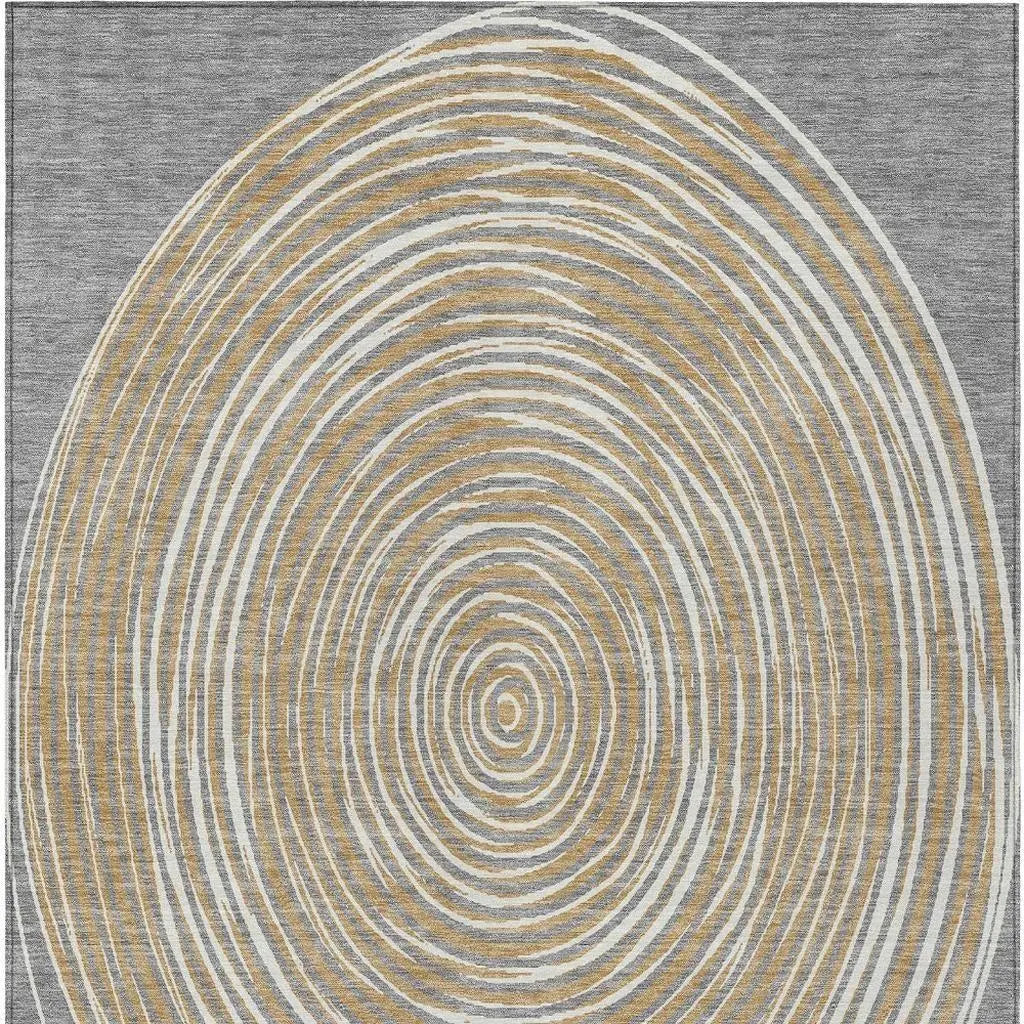 10' X 14' Gray And Ivory Geometric Washable Indoor Outdoor Area Rug Homeroots Outdoor