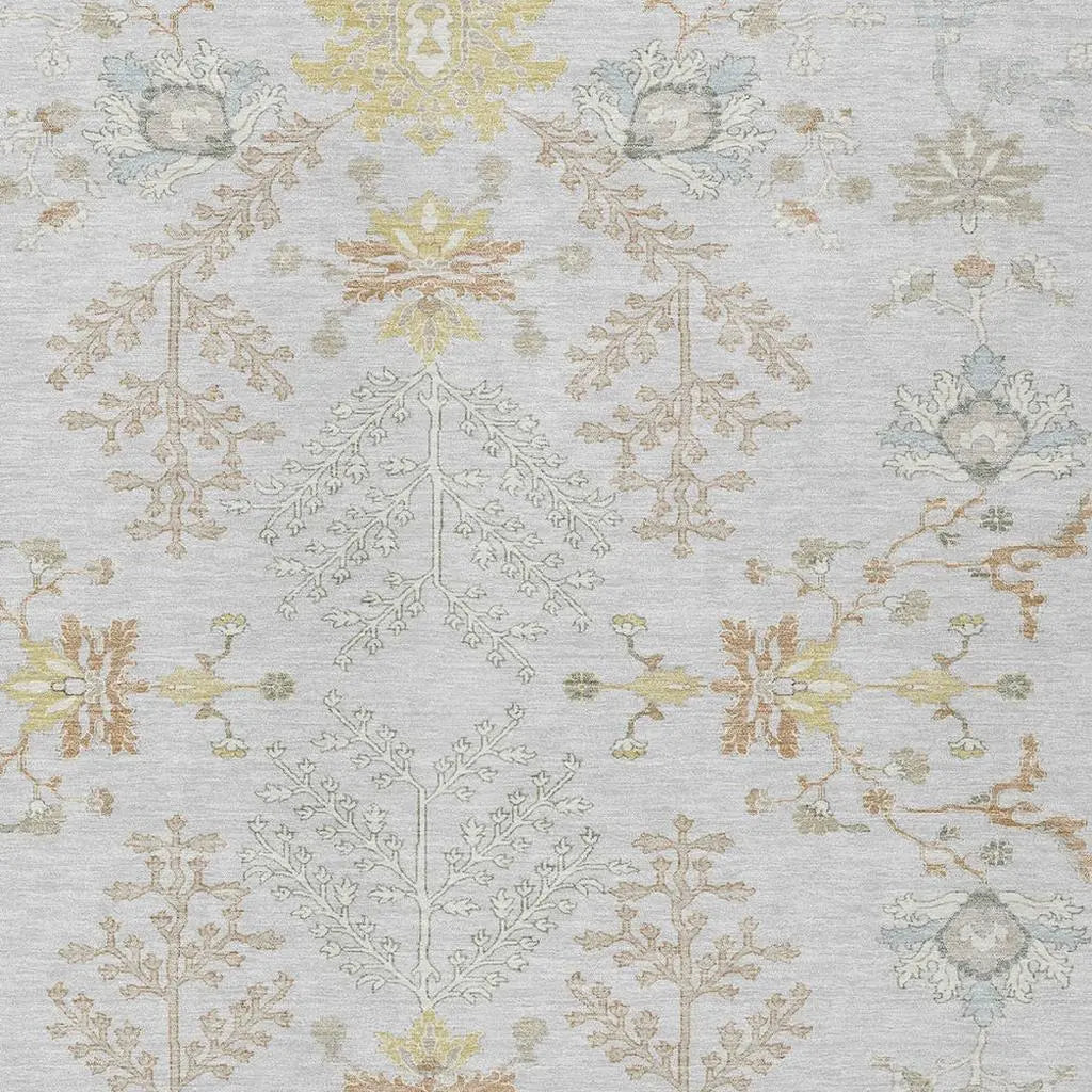 10' X 14' Gray And Ivory Oriental Washable Indoor Outdoor Area Rug Homeroots Outdoor