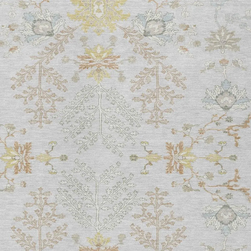 10' X 14' Gray And Ivory Oriental Washable Indoor Outdoor Area Rug Homeroots Outdoor