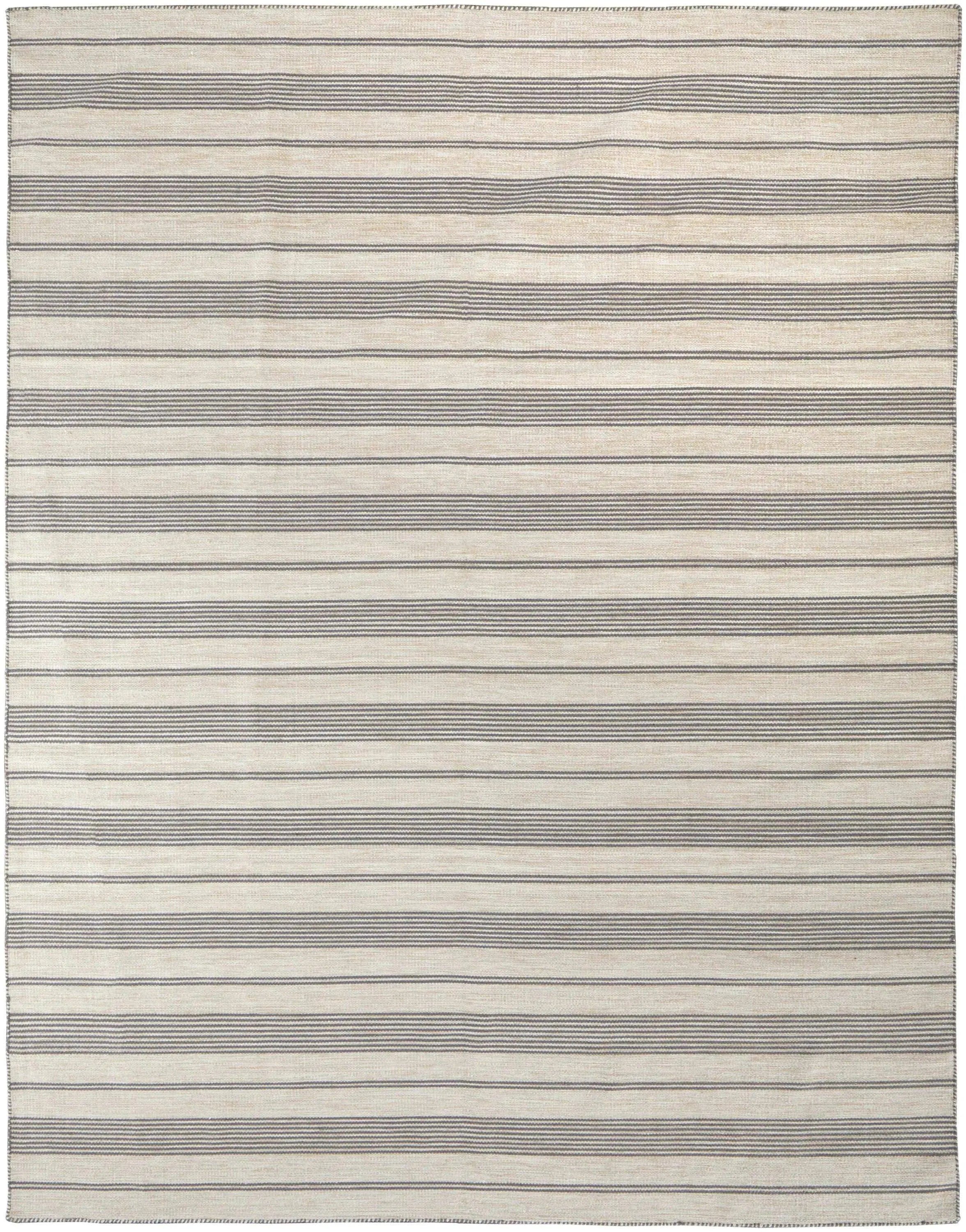 10' X 14' Gray And Ivory Striped Dhurrie Hand Woven Stain Resistant Area Rug Homeroots Outdoor