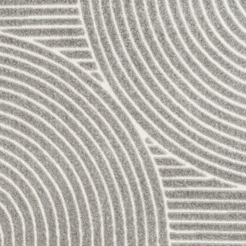 10' X 14' Gray And Ivory Striped Indoor Outdoor Area Rug Homeroots Outdoor