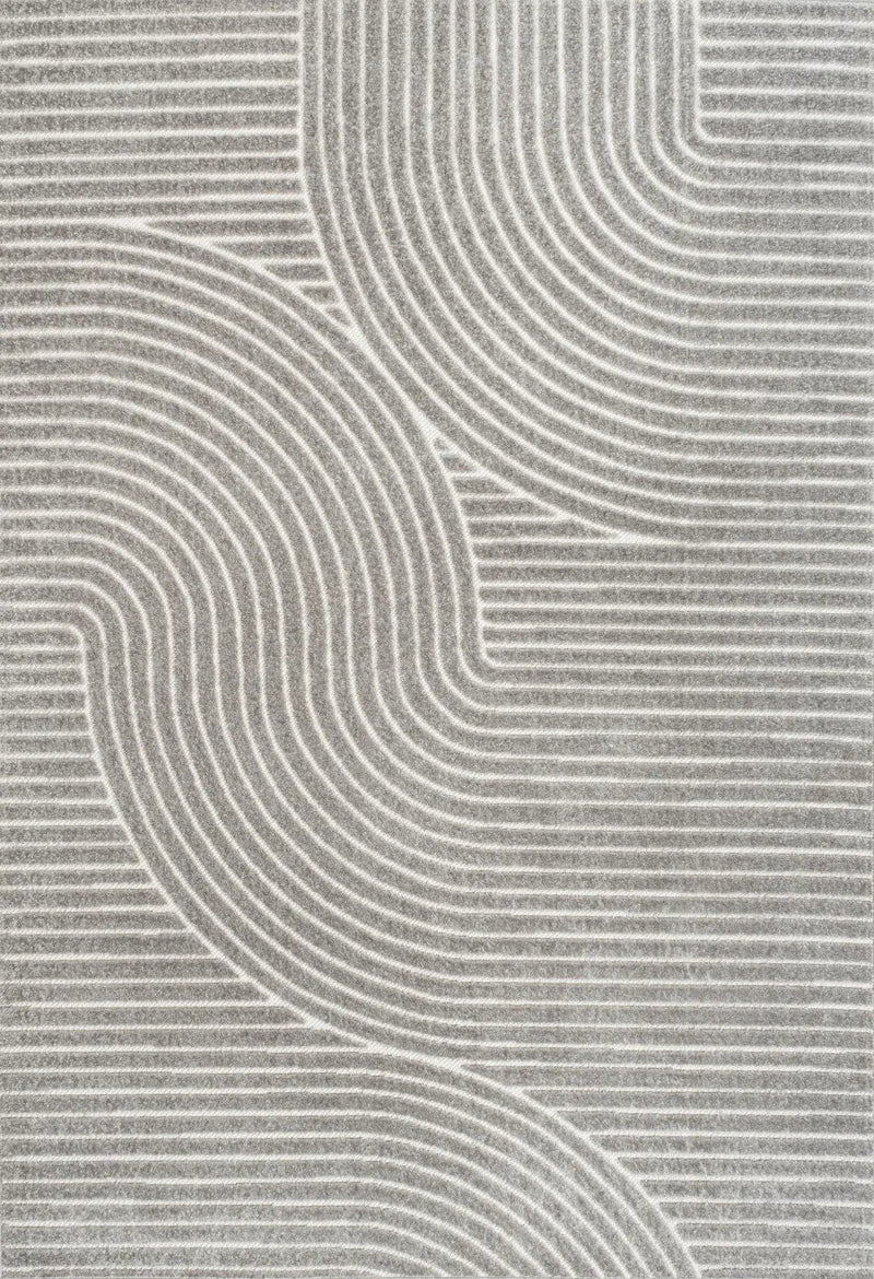 10' X 14' Gray And Ivory Striped Indoor Outdoor Area Rug Homeroots Outdoor